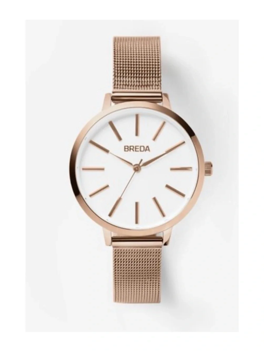 NWOT** Anthropologie BREDA Joule Mesh Watch in Rose Gold  **Needs Battery
